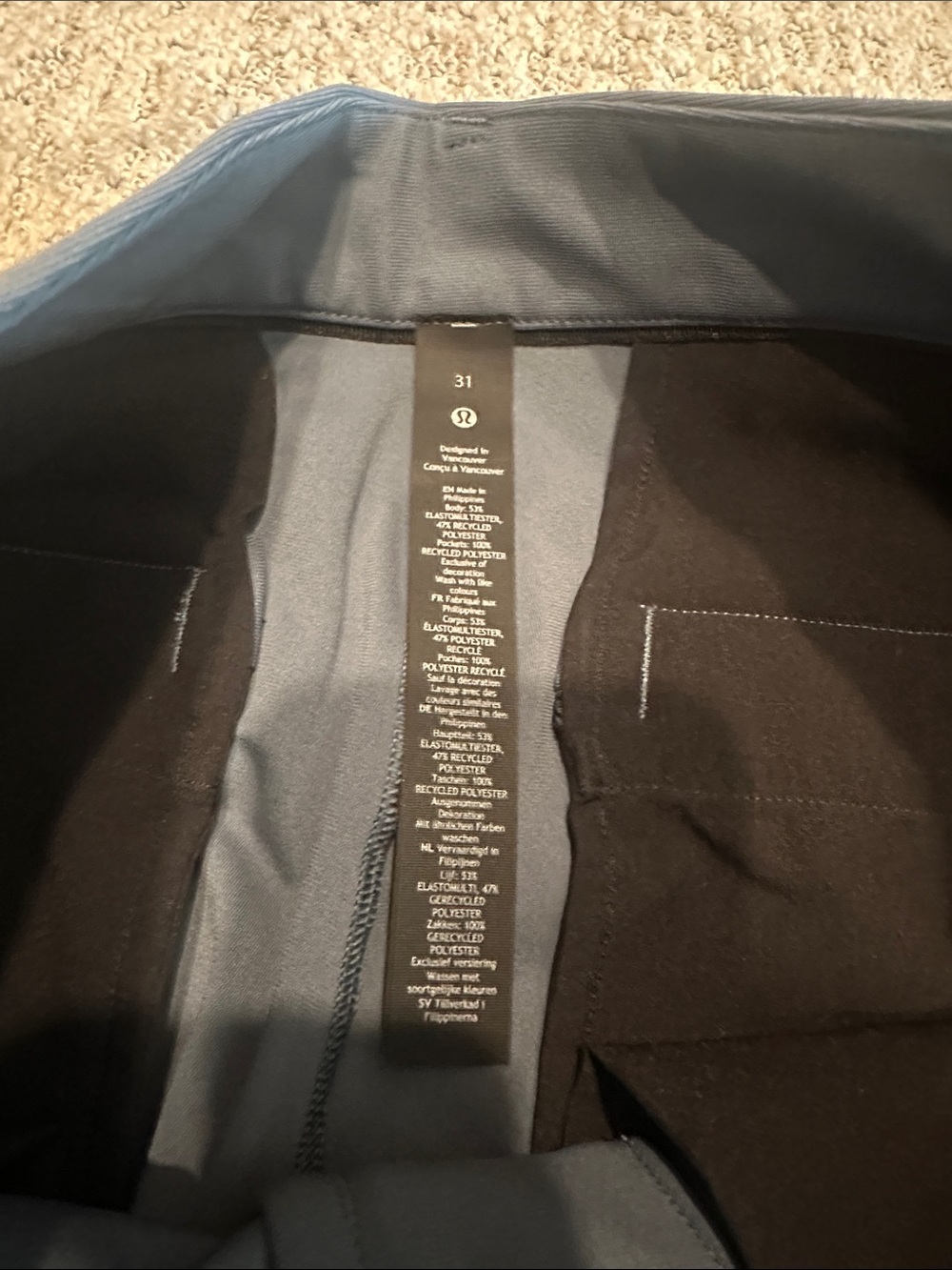 lululemon athletica Men's Iron Blue ABC Commission Pants - Picture 2 of 3